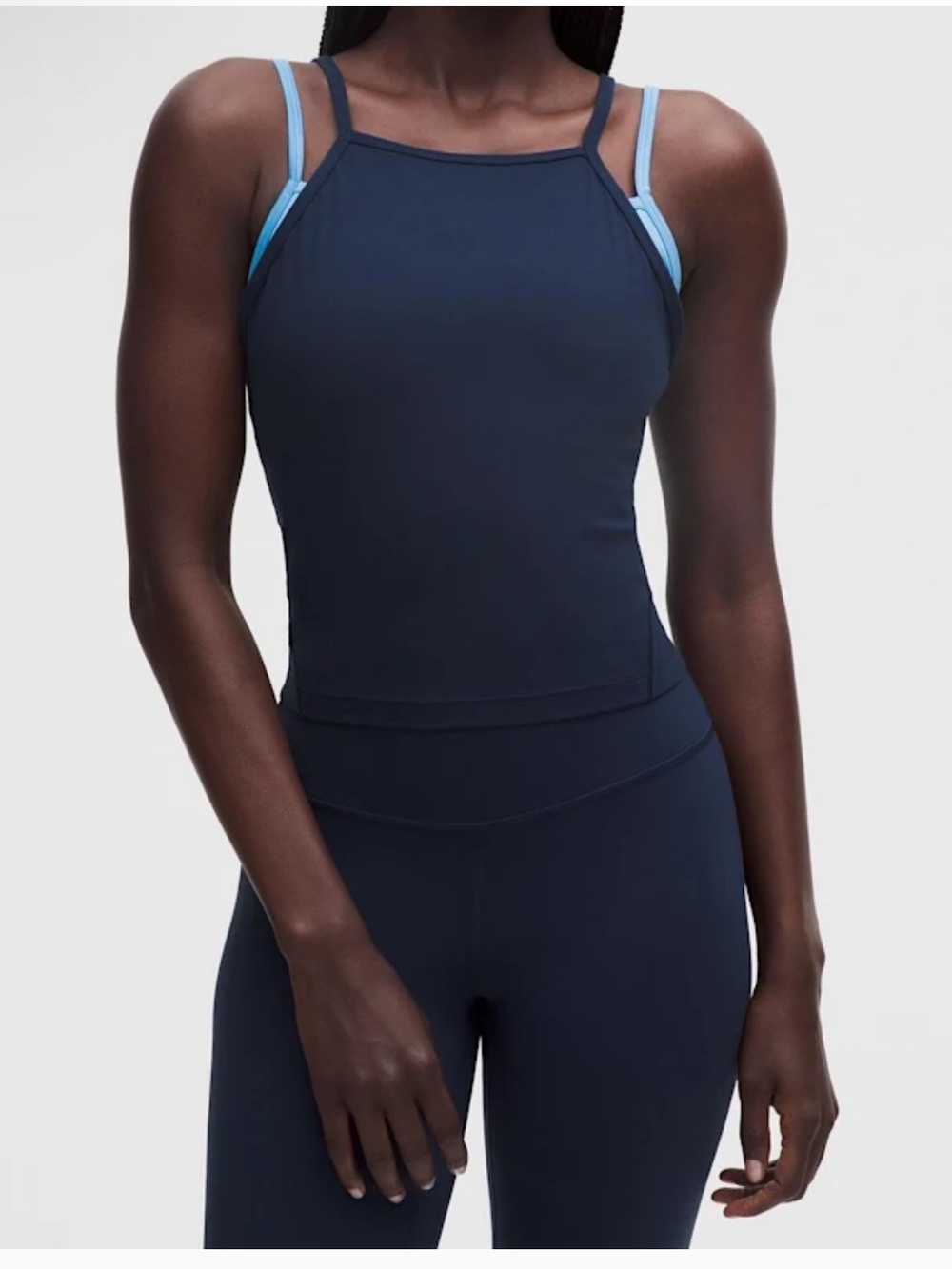 lululemon Align Layered High-Neck Tank Top Club Blue/Ocean Wave Sz 14